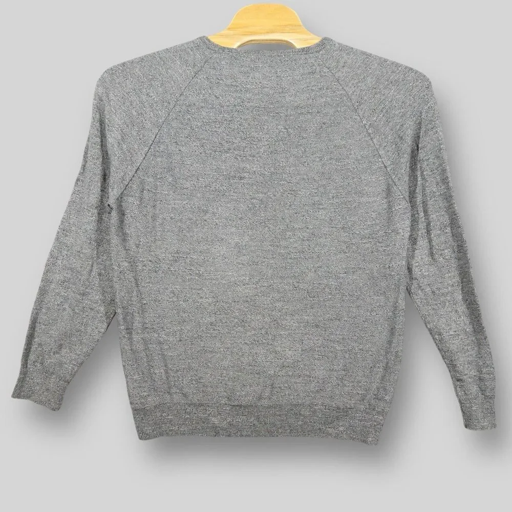 J. Crew Sweater Mens XL Gray Slim Fit Rugged Cotton Crew‎ Neck Pullover